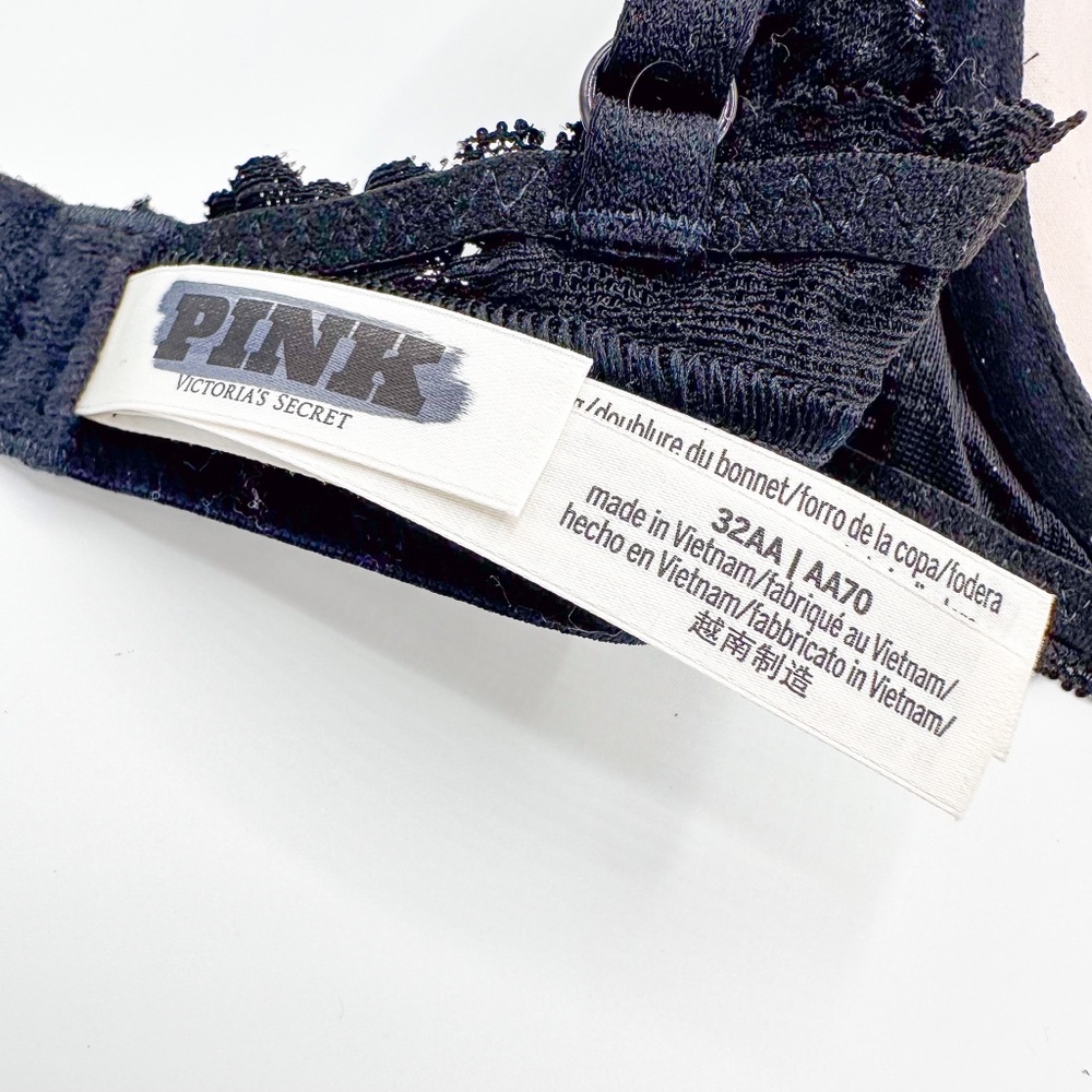 VS Pink Black Lightly Lined Balconette Bra - Picture 7 of 9